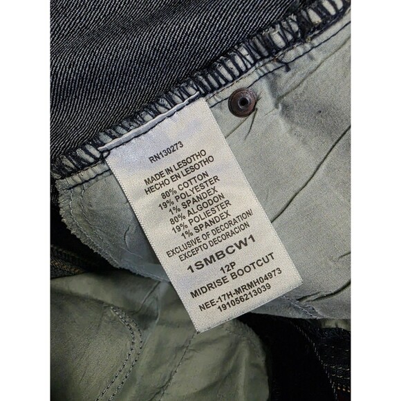 Lee Riders Women's Midrise Bootcut Jeans 12P Dark Wash Riders Made in Lesotho - Picture 5 of 5